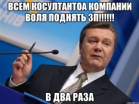 всем косултантоа компании воля поднять зп!!! в два раза