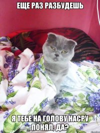 еще раз разбудешь я тебе на голову насру понял, да?
