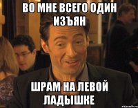 во мне всего один изъян шрам на левой ладышке