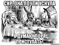 сир, она почти уснула я думаю, пора приступать!