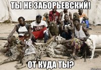 ты не заборьевский! от куда ты?