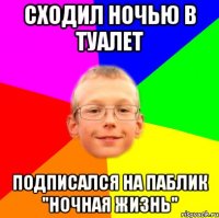 Сходил ночью в туалет Подписался на паблик "ночная жизнь"