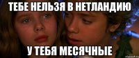 Тебе нельзя в Нетландию у тебя месячные
