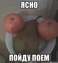 ясно пойду поем