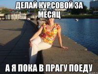 делай курсовой за месяц а я пока в прагу поеду