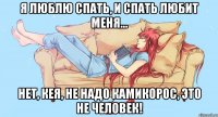 Я люблю спать, и спать любит меня... Нет, Кея, не надо камикорос, это не человек!