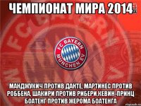 чемпионат мира 2014 манджукич против данте, мартинес против роббена, шакири против рибери,кевин-принц боатенг против жерома боатенга
