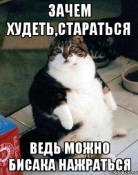 зачем худеть,стараться ведь можно бисака нажраться