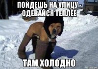 пойдешь на улицу - одевайся теплее там холодно