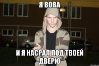 я вова и я насрал под твоей дверю