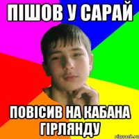 Пiшов у сарай Повiсив на кабана гiрлянду