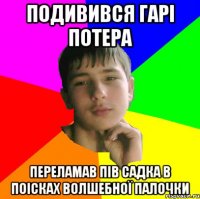 Подивився Гарi Потера Переламав пiв садка в поiсках волшебноï палочки