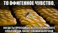 То офигенное чувство, когда ты проходишь возле Кобринского хлебозавода, пахнет свежей выпечкой