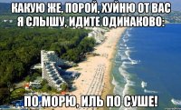 какую же, порой, хуйню от вас я слышу, идите одинаково: по морю, иль по суше!