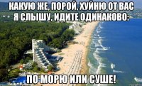 какую же, порой, хуйню от вас я слышу, идите одинаково: по морю или суше!