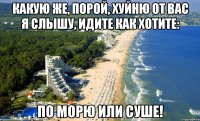 какую же, порой, хуйню от вас я слышу, идите как хотите: по морю или суше!