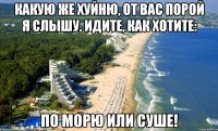 какую же хуйню, от вас порой я слышу. идите, как хотите: по морю или суше!