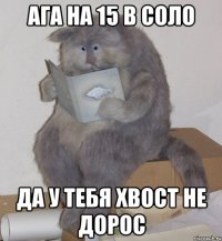 ага на 15 в соло да у тебя хвост не дорос
