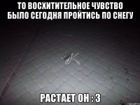 то восхитительное чувство было сегодня пройтись по снегу растает он : 3