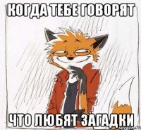 Когда тебе говорят что любят загадки