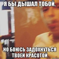 Я бы дышал тобой, Но боюсь задохнуться твоей красотой