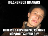 подивився ямакасі пригнув з горища,роз'єбашив мордой тузіку будку
