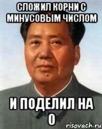 Сложил корни с минусовым числом и поделил на 0