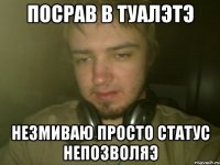 Посрав в туалэтэ незмиваю просто статус непозволяэ