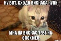ну вот, сходи вискаса купи мна на вискас тебе на опохмел