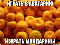 ИГРАТЬ В АВАТАРИЮ И ЖРАТЬ МАНДАРИНЫ