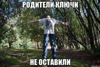 Родители ключи не оставили
