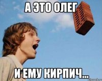 А это Олег и ему кирпич...