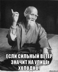 если сильный ветер значит на улице холодно!