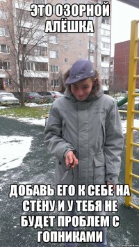 Это озорной Алёшка Добавь его к себе на стену и у тебя не будет проблем с гопниками