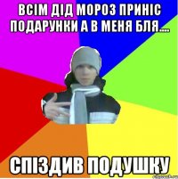 ВСІМ ДІД МОРОЗ ПРИНІС ПОДАРУНКИ А В МЕНЯ БЛЯ.... Спіздив подушку