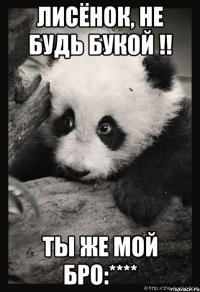 Лисёнок, не будь букой !! Ты же мой бро:****