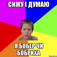 СИЖУ І ДУМАЮ Я БОБЕР ЧИ БОБРИХА