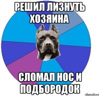 решил лизнуть хозяина сломал нос и подбородок