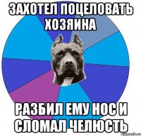 захотел поцеловать хозяина разбил ему нос и сломал челюсть