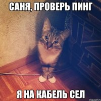 САНЯ, ПРОВЕРЬ ПИНГ Я НА КАБЕЛЬ СЕЛ