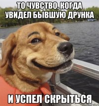 то чувство, когда увидел бывшую друнка и успел скрыться