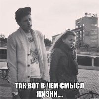  так вот в чем смысл жизни....