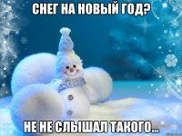 Снег на новый год? Не не слышал такого...