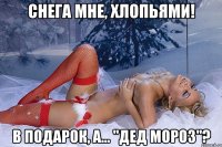 снега мне, хлопьями! в подарок, а... "дед мороз"?