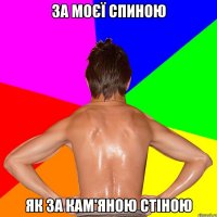 ЗА МОЄЇ СПИНОЮ ЯК ЗА КАМ'ЯНОЮ СТІНОЮ