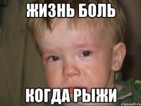 Жизнь боль когда Рыжи