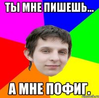 Ты мне пишешь... А мне пофиг.