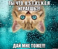 Ты что, в S.T.A.L.K.E.R играешь?! Дай мне тоже!!!