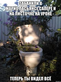 Забанили в марио,пасьянсе,сапёре и на листочке на уроке Теперь ты видел всё