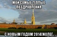 Мои самые теплые поздравления с новым годом 2014!nОлег